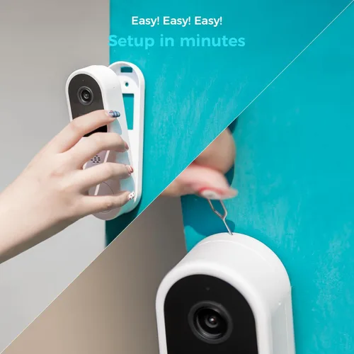 Miniatura 7 de SOVMIKU Vicohome DB3 2K Timbre de video inteligente con timbre, cámara de seguridad para el hogar con batería inalámbrica, alarma audible, fácil