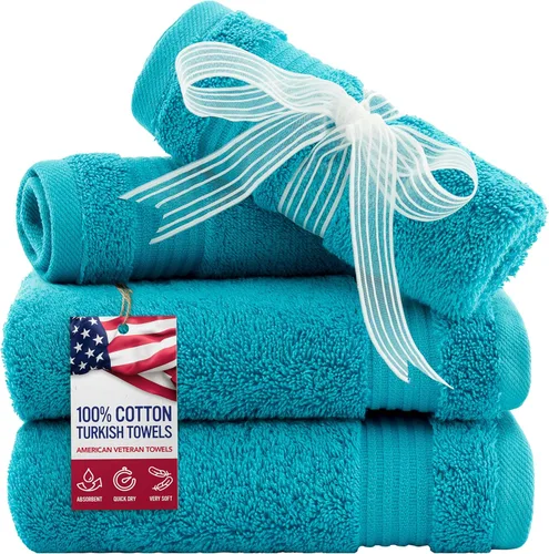 Miniatura 88 de Toalla American Veteran, Juego de Toallas de Mano para Baño de 4, 100% Conjunto de Toallas de Mano Turcas de Algodón, Toallas de Mano Suave