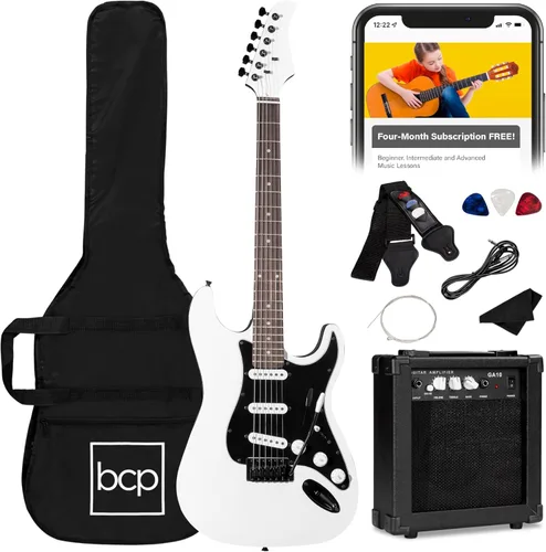 Miniatura 13 de Best Choice Products Kit de iniciación de guitarra eléctrica para principiantes de tamaño completo de 39 pulgadas con funda, correa, amplificador