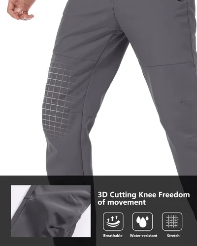 Miniatura 4 de Mens Snow Ski Waterproof Softshell Snowboard Pants Outdoor Hiking Fleece Lined