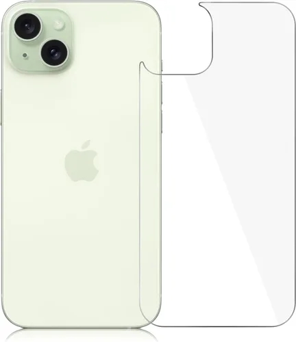 [Paquete de 2] Protector de pantalla trasera para iPhone 15 Plus, protector de pantalla de vidrio templado antiarañazos y burbujas, película trasera