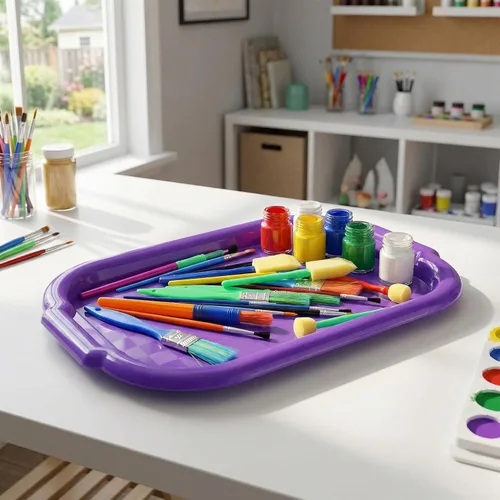 Miniatura 8 de Suwimut - Bandeja de plástico para actividades para niños, diseño de manualidades y manualidades, bandeja para servir para manualidades, cuentas