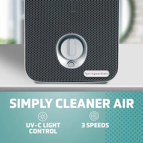 Miniatura 4 de Sistema de limpieza de aire GermGuardian 3 en 1 con filtro HEPA, desinfectante UV-C, reducción de alérgenos y olores, purificador de aire portátil.