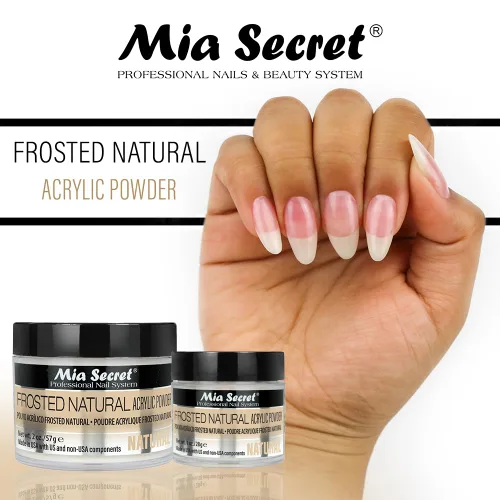 Miniatura 2 de Mia Secret Polvo acrílico natural esmerilado fabricado en Estados Unidos, varios tamaños (1 oz.)