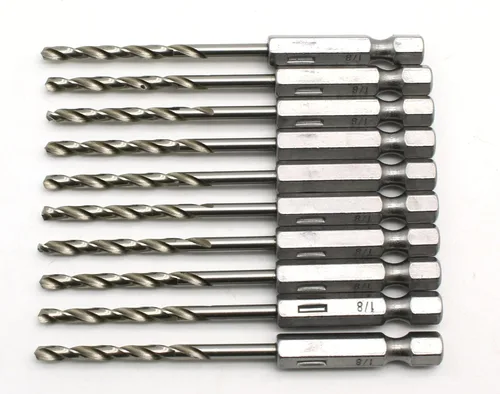 Miniatura 5 de TMAX Juego de 10 brocas Jobber de cobalto de 1/8 pulgadas, M35 de acero de alta velocidad de longitud para metal endurecido, acero inoxidable