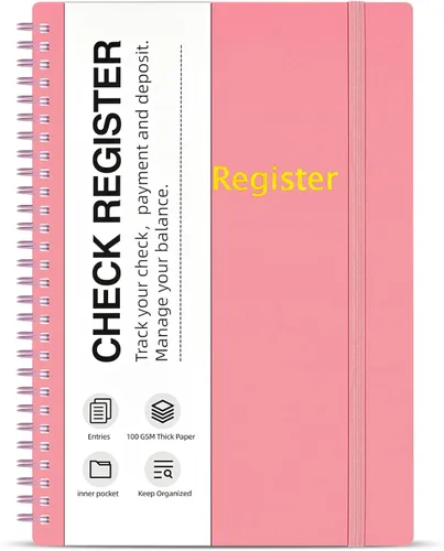 Miniatura 7 de Registros de cheques para chequera personal, libro de registro de cheques grande en espiral, planificador de presupuesto con registro de cheques