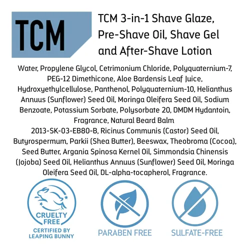 Miniatura 5 de TCM 3N1 - Esmalte de afeitado para hombre, gel de afeitado y después del afeitado, fórmula hidratante y calmante sin crueldad, para comodidad