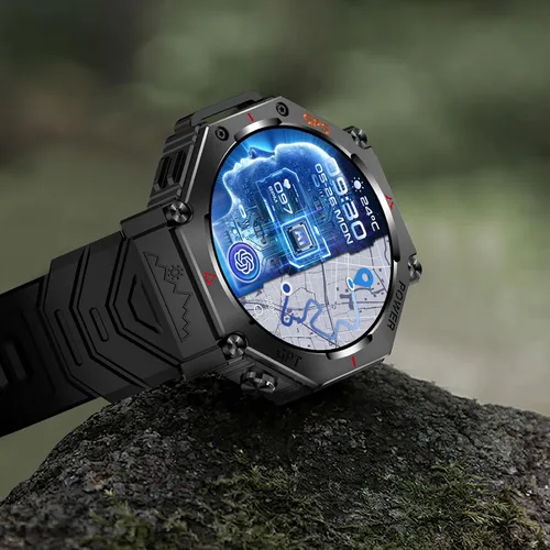 Miniatura 7 de Loluka Reloj inteligente GPS Tracker resistente al aire libre Smartwatch con brújula/linterna LED/presión de aire/altitud/respuesta/hacer llamada