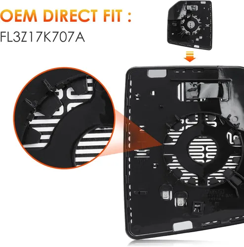 Miniatura 2 de F150 - Espejo de repuesto para espejo lateral izquierdo del conductor + lado derecho del pasajero compatible con Ford f-150 2015 2016 2017 2018 2019