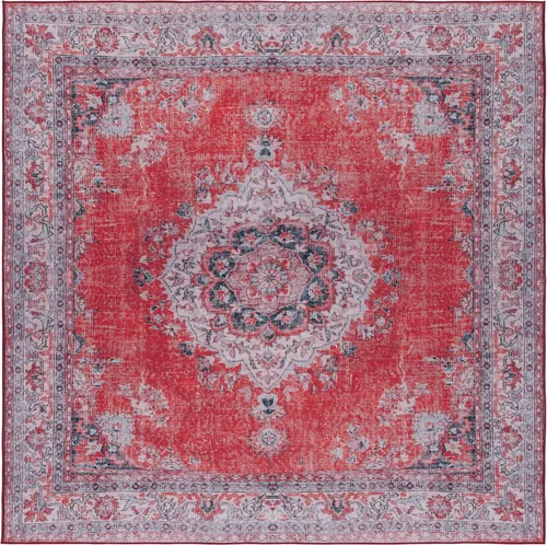 Miniatura 11 de SAFAVIEH Tucson Collection - Alfombra lavable de 2 pies 6 pies x 8 pies, rojo y beige, antideslizante y fácil de limpiar, ideal para pasillo