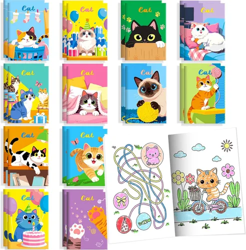 Miniatura 23 de BenLouis 24 piezas de libros para colorear mini de animales de granja, recuerdos de fiesta para niños, pequeños libros de actividades a granel