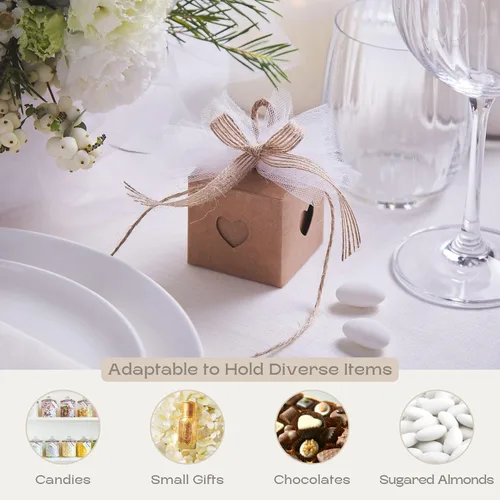 Miniatura 5 de Boxes Craftory Paquete de 25 cajas de regalo con asas de cordel (1.96 x 1.96 x 1.96 pulgadas) – Ideal para bodas y despedidas de soltera – La Habana