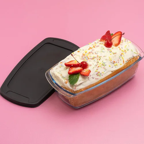 Miniatura 6 de JoyJolt Juego de 3 moldes para hornear pan con tapas. 1.9 cuartos de galón, plato rectangular grande para hornear con tapa. Molde para horno, sartén