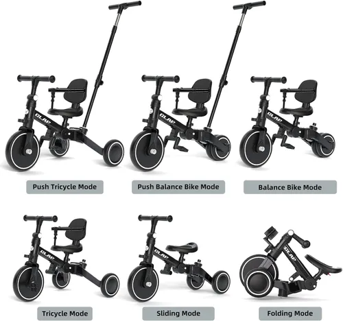 Miniatura 2 de Glaf Triciclo para Niños Pequeños 1-3 Bicicleta para Niños Pequeños con Mango de Empuje 2-4 Años Bicicleta de Bebé Juguete para Niños y Niñas de 1