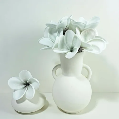 Miniatura 52 de Regalos de Cumpleaños para Mujeres 8pcs Flores Rosa Claro PU Tacto Real Flores Regalos para Mujeres para Navidad Flores Artificiales para Bricolaje