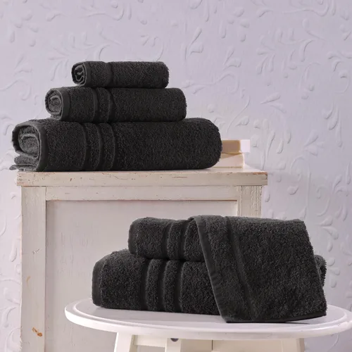 Miniatura 3 de Juego de 6 toallas de baño negras para baño, algodón turco original, suave, absorbente y de primera calidad, 2 toallas de baño, 2 manos y 2 toallas