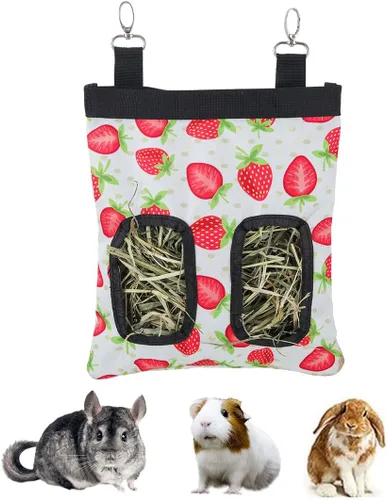 Miniatura 11 de DZWLKJ Comedero para heno para conejillos de indias, poliéster 600D, bolsa de alimentación de heno para conejos, S de 10 x 8 x 0.4 pulgadas
