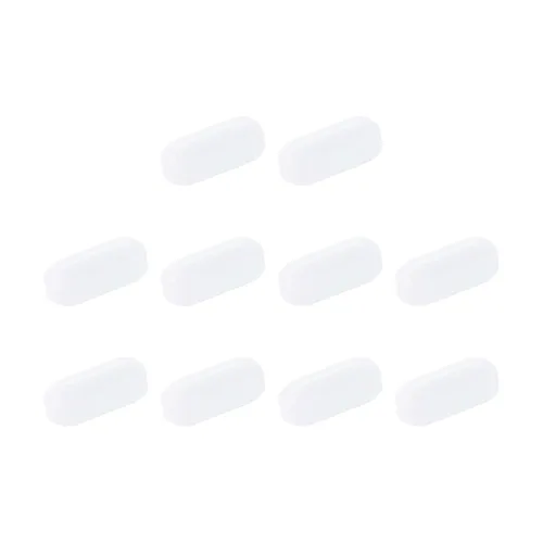 MECCANIXITY Agitador magnético mezclador barra de agitación barra 10 mm (0.39 ") x4mm cilindro forma PTFE recubrimiento imán blanco para laboratorio