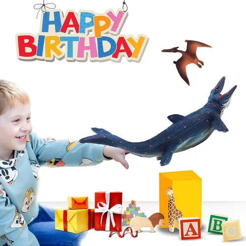 Miniatura 6 de Juguetes de dinosaurio Mosasaurus y Pterosaurio realistas de Gemini & Genius para niños, regalos para jugar y exhibir o suministros de fiesta