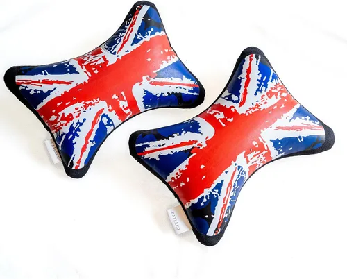 Miniatura 11 de Almohada para el cuello del asiento de coche (2 piezas) (dorado Union Jack)