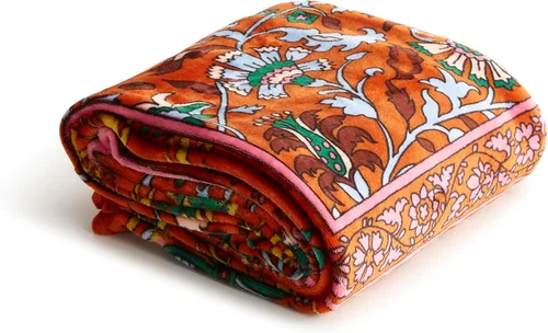 Miniatura 35 de Vera Bradley Manta de felpa de forro polar Botánico Paisley Rosa