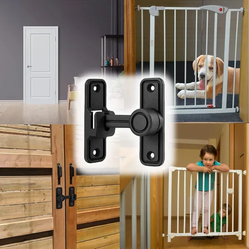 Miniatura 7 de Cerradura de puerta corrediza de granero, cerradura de puerta de granero doble de 90/180 grados, cerradura deslizante, cerraduras de puerta