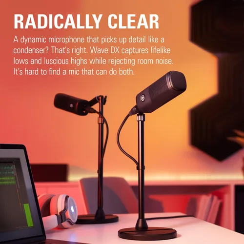 Miniatura 7 de Elgato Wave DX - Micrófono XLR dinámico, patrón cardioide, rechazo de ruido, optimizado para podcasting, streaming, transmisión, no requiere