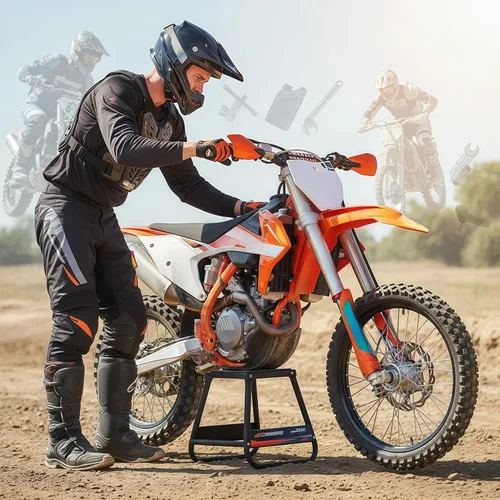 Miniatura 7 de JFG RACING Soporte de motocicleta desmontable para motocross, universal, antideslizante, mantenimiento para la mayoría de motocicletas, color negro