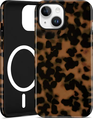 Miniatura 47 de Jusy Compatible con MagSafe Brown Tortoise Shell Print Phone Case para iPhone 7/8/SE, funda protectora magnética de lujo de TPU suave