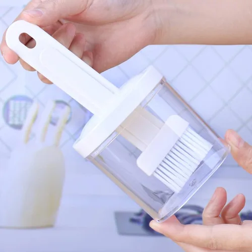 Miniatura 6 de 2 unids cepillo para untar con recipiente resistente al calor salsa aceite cepillo para barbacoa parrilla hornear y pasteles color aleatorio