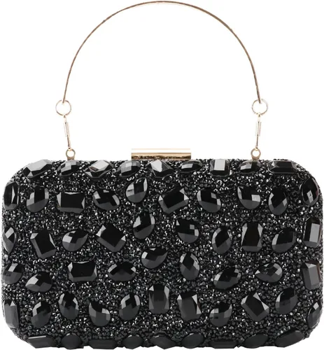 COAIMANEY Bolso de mano de lentejuelas brillantes con diamantes de imitación para mujer, bolso de mano de noche, bolso de hombro para boda, fiesta,