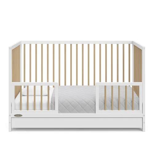 Miniatura 8 de Cuna convertible 5 en 1 con cajón Graco Teddi (Blanco con madera flotante) – Certificado GREENGUARD Gold, combinación de cuna con cajón, cajón