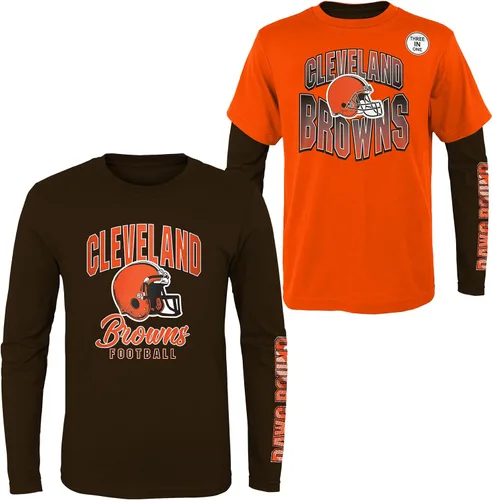 Miniatura 32 de NFL Conjunto de 3 Camisetas y Camisas de Manga Larga para Niños y Jóvenes 8-20, Colores del Equipo del Día del Juego