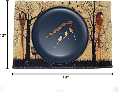 Miniatura 10 de DaDa Bedding - Juego de 4 manteles individuales de algodón y lino para mesa de comedor, 13 x 19 pulgadas