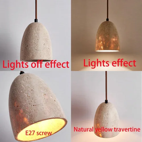 Miniatura 7 de Luces colgantes de piedra natural de mediados de siglo, lámpara colgante japonesa Wabi-Sabi para isla de cocina, lámpara colgante para fregadero