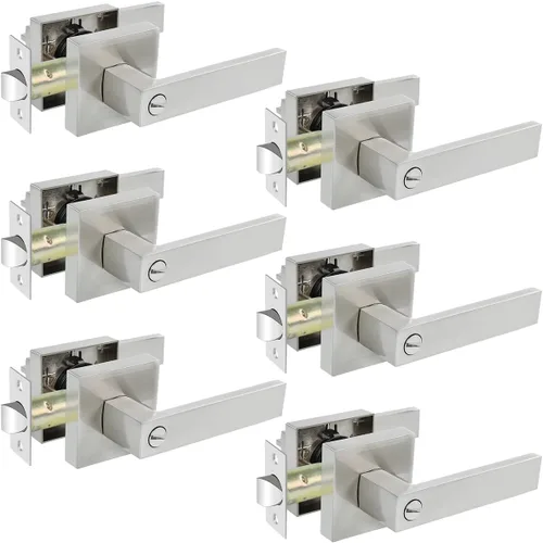 Miniatura 11 de KAMOTA Palancas de puerta de privacidad, 1 paquete de manijas de puerta de color negro mate, cerraduras de puerta de cama y baño, cerraduras
