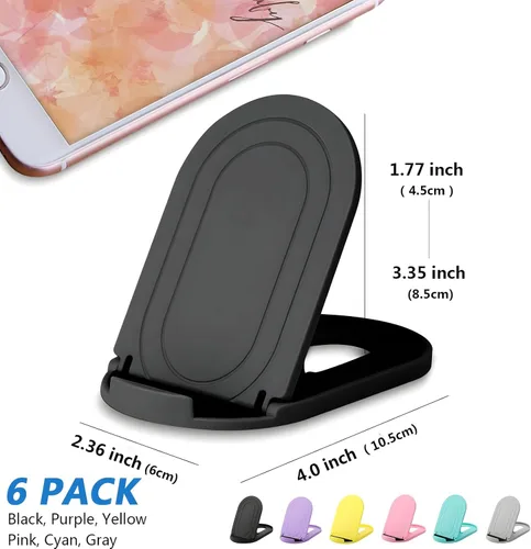 Miniatura 2 de Soporte para Teléfono Celular 6 Unidades, Soporte de Escritorio Plegable y Portátil para Teléfono Celular, Soportes Base Ajustables Universales