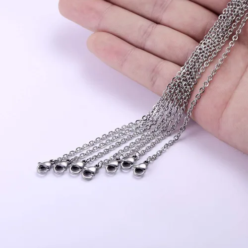 Miniatura 5 de Paquete de 30 cadenas de collar de 18 pulgadas de acero inoxidable tipo cable con cierres de langosta para hacer joyas de bricolaje
