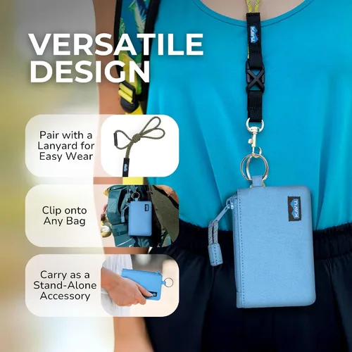 Miniatura 10 de KAVU Stirling Cartera delgada de lona de algodón con cremallera de doble cara