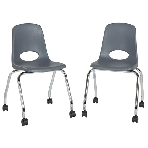 Miniatura 12 de FDP - Silla escolar móvil de 18 pulgadas con ruedas para niños, adolescentes y adultos, asiento ergonómico para aprendizaje en casa, aula u oficina