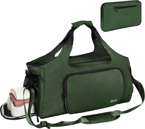 Bolsas de gimnasio para hombres y mujeres, bolsa de lona deportiva, bolsa de gimnasio de viaje con compartimento para zapatos y bolsillo húmedo,