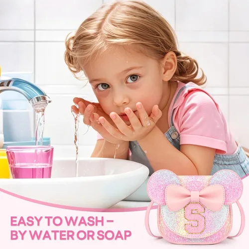 Miniatura 4 de Kit de maquillaje para niñas – Juego de maquillaje lavable real de 15 piezas – Cosmético no tóxico para niños pequeños con bolso de letras – Regalos