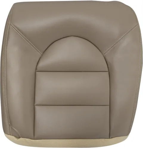 Miniatura 6 de NLQR Funda de asiento de repuesto para parte inferior del lado del pasajero de cuero marrón compatible con Ford F250 F350 F450 F550 Lariat XLT 1999