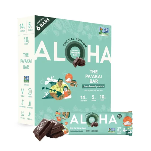 Miniatura 22 de ALOHA Barras de proteínas orgánicas a base de plantas, almendras y chocolate de coco, 12 unidades, barras de 1.98 onzas, veganas, bajas en azúcar