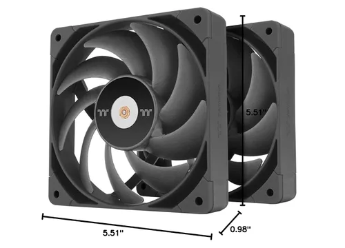 Miniatura 7 de Thermaltake ToughFan 12 Blanco de alta presión estática 2000 PWM, hub de motor reforzado con metal, rodamiento hidráulico Gen 2 de 120 mm/ventilador