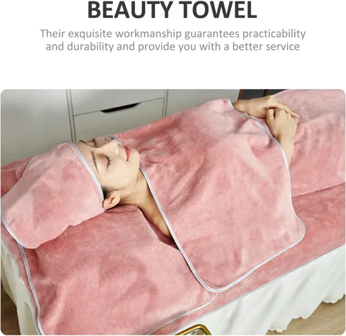 Miniatura 6 de Beavorty Juego de toallas blancas para baño, 1 juego de toalla facial de spa, toalla de ducha, toalla de belleza para la cabeza, absorbente
