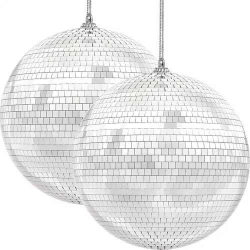 Bola de discoteca de espejo de 6 pulgadas, bola colgante plateada con cuerda adjunta para anillo, refleja la luz, divertidas decoraciones de bandas