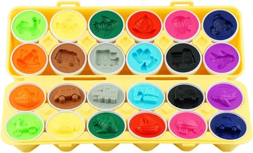 Miniatura 3 de Dimple 12 piezas de juguete a juego de huevos de automóvil con soporte – Huevos de Pascua STEM, rompecabezas educativo de forma y color, huevos