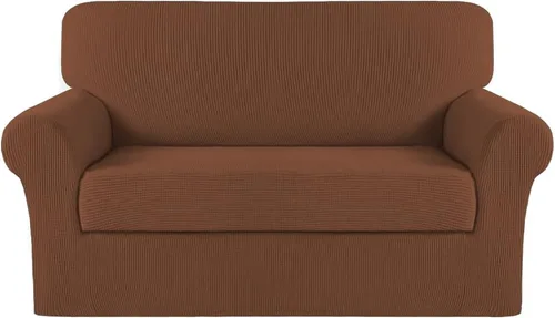 Miniatura 16 de Turquoize Fundas para sofá lavables de 2 piezas, fundas para sofá de 3 cojines, fundas elásticas para sofá con parte inferior elástica, tela