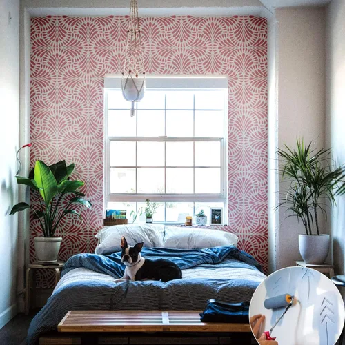 Miniatura 3 de Plantillas geométricas grandes de 12 pulgadas para manualidades, plantillas reutilizables de pintura de cara y pared para arte y decoración